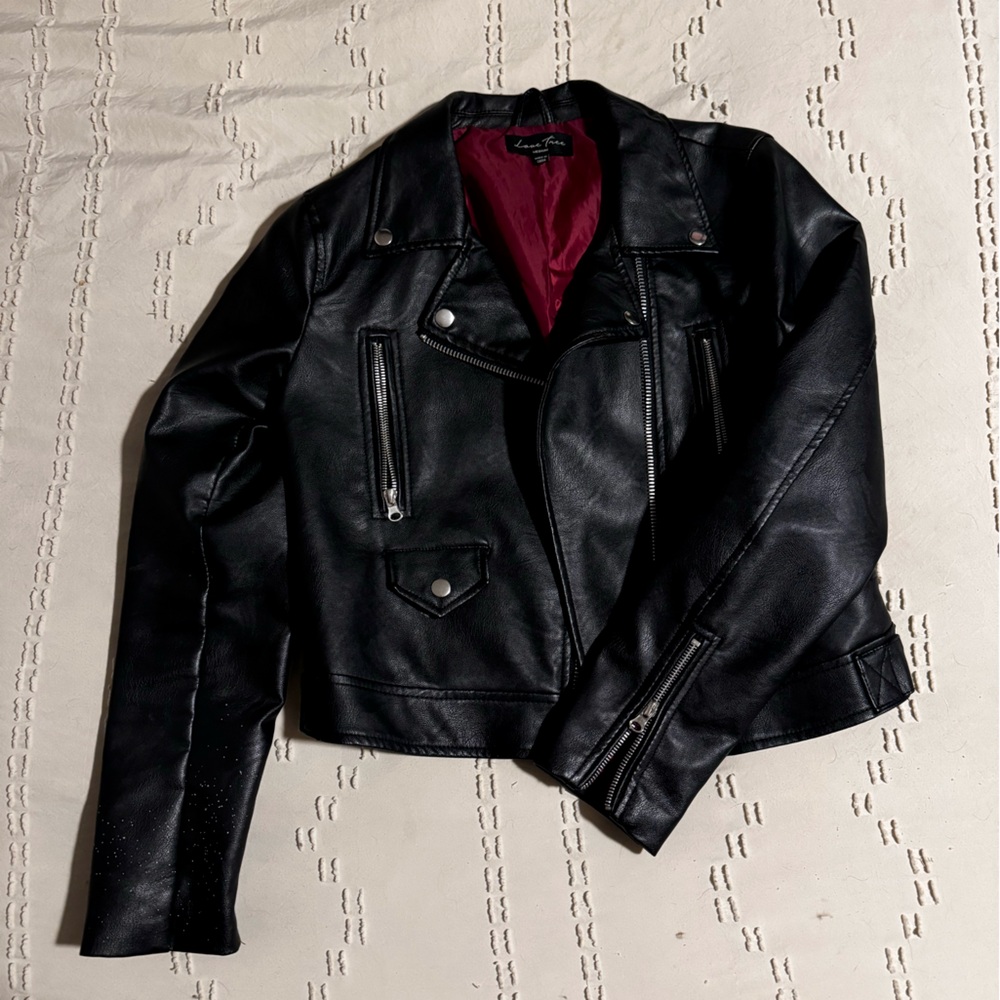Fitted PU Leather Jacket